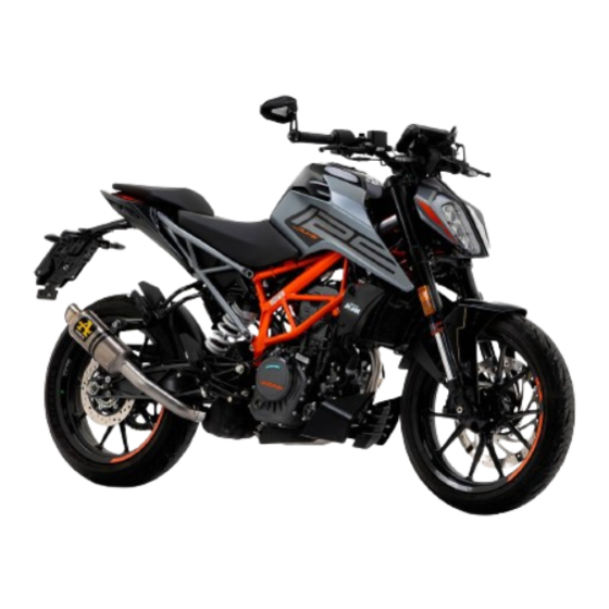 KTM 125 DUKE 2022 Setup Instructions
