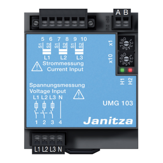 janitza UMG 103 Compact Energy Analyzer Manuals