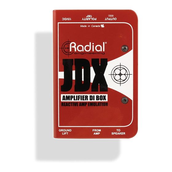 Radial Engineering JDX Manuals