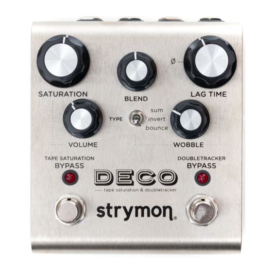 Strymon DECO Quick Start Manual