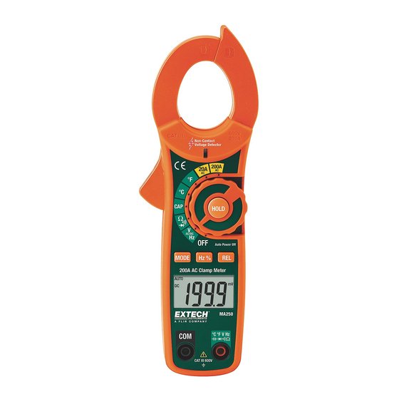 Extech Instruments MA250 AC Clamp Meter Manuals