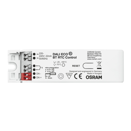 Osram DALIeco Operating Instructions Manual