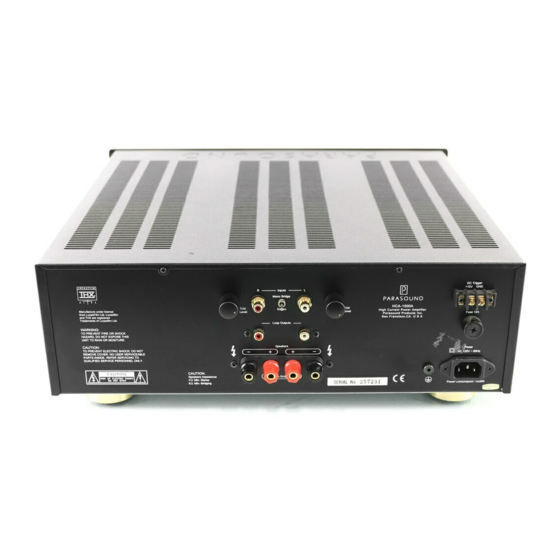 Parasound HCA-1500A Owner's Manual