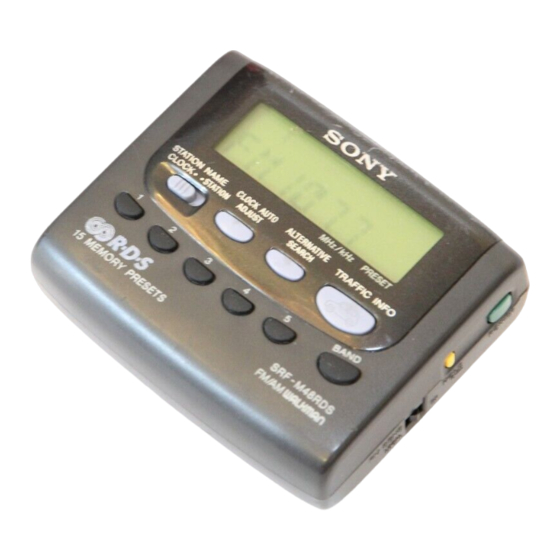 Sony Walkman SRF-M48RDS Operating Instructions