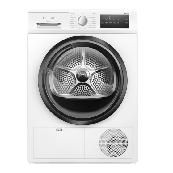 User Manuals: Siemens WT45N203GB Condenser Tumble Dryer