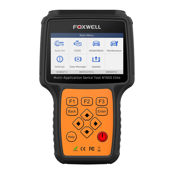 Foxwell NT650 Elite Manual