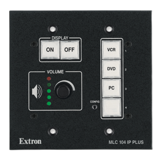 Extron electronics MLC 104 IP Plus Series Setup Manual