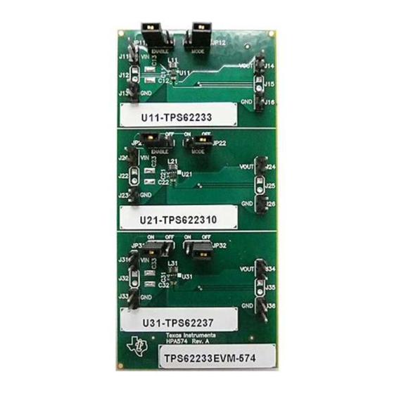 Texas Instruments TPS62233EVM-574 User Manual