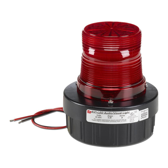 Federal Signal Corporation AV1-LED Installation And Maintenance Manual