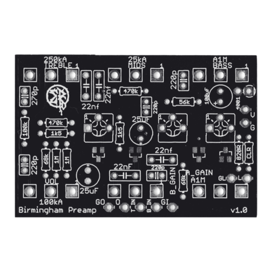 Electric Roots BIRMINGHAM PREAMP Quick Manual