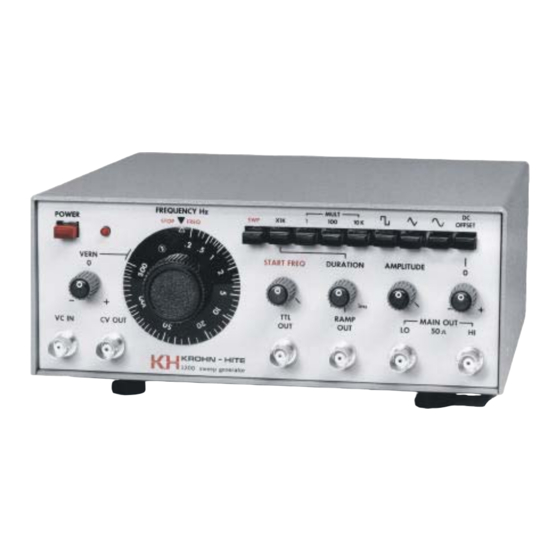 User Manuals: Krohn-Hite 1200A Function Generator