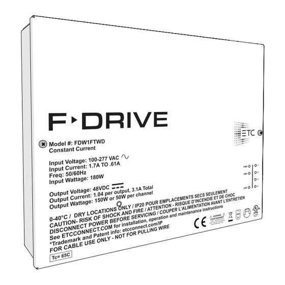 ETC F-Drive W1 Series Instruction Manual