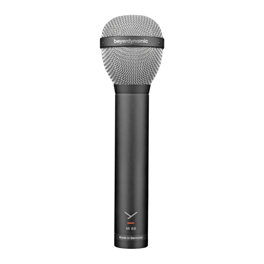 Beyerdynamic M 88 - Dynamic Moving-coil Microphone Manual