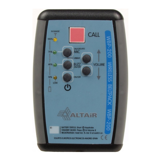 Altair WBP-200 Manuals