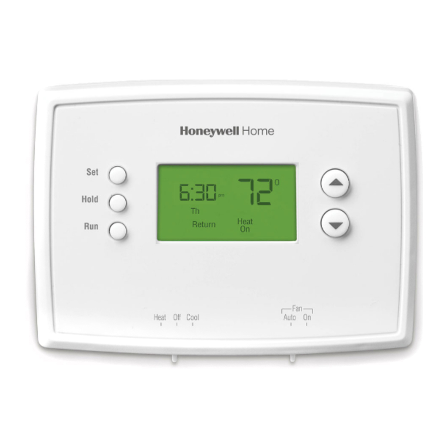 Honeywell RTH2510, RTH2410 Series - Programmable Thermostat Manual