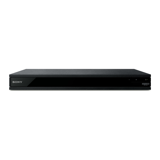 Sony Ultra HD Blu-Ray UBP-X800M2 Manuals | ManualsLib