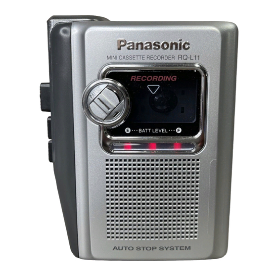 Panasonic RQL11 - CASS. RECORDER LOW Manuals