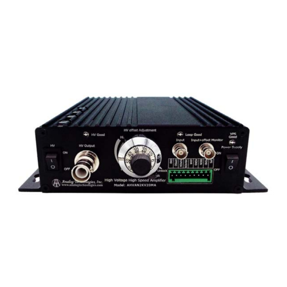 Analog Technologies AHVAN2KV20MA Manual