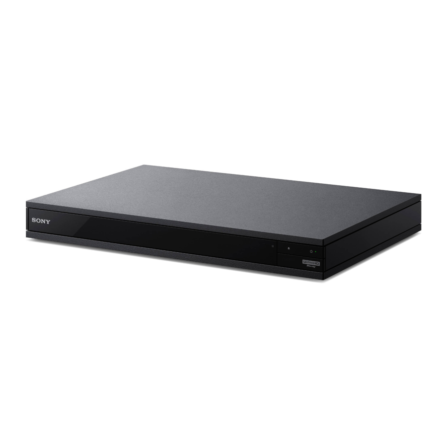 Sony UBP-X800M2 Manual