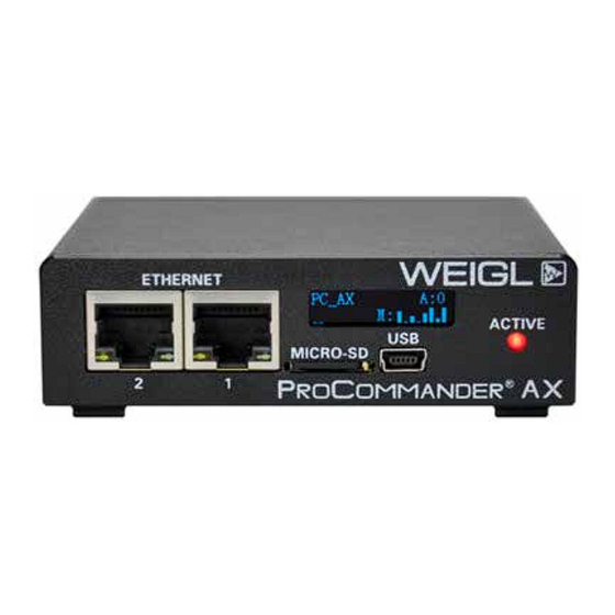 WEIGL ProCommander AX Test Equipment Manuals