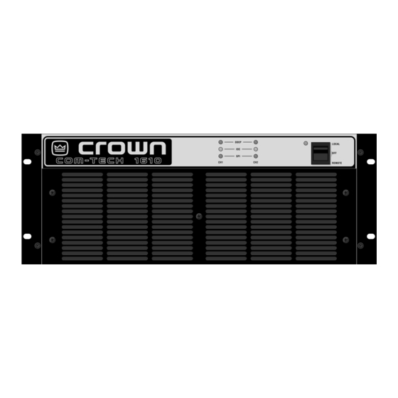 Crown Com-Tech CT-1610 Service Manual