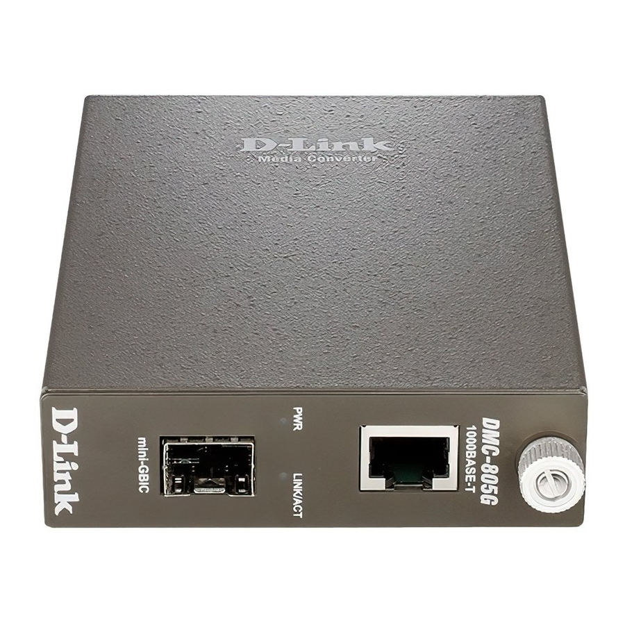 D-Link 1000Base-T to mini-GBIC Media Converter DMC-805G Manuals