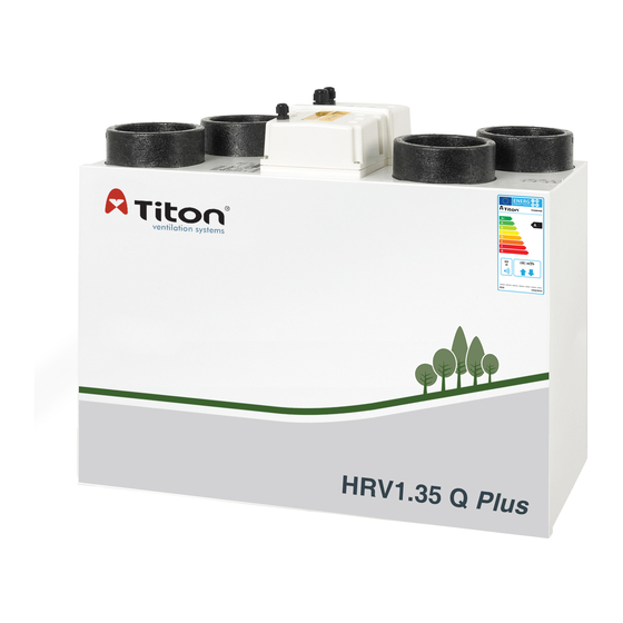 Titon HRV1.25 Q Plus ECO Warnings And Safety Instructions