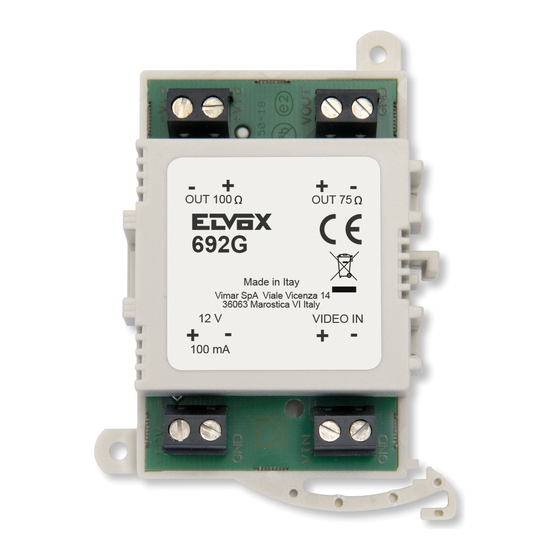 Vimar ELVOX 692G Manual