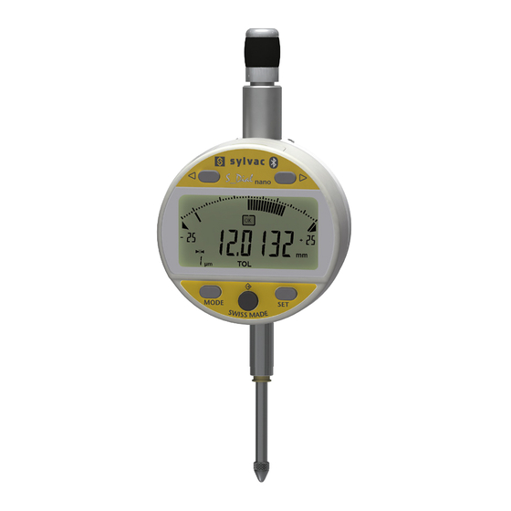 Sylvac S Dial WORK ANALOG NANO Smart Instructions Manual