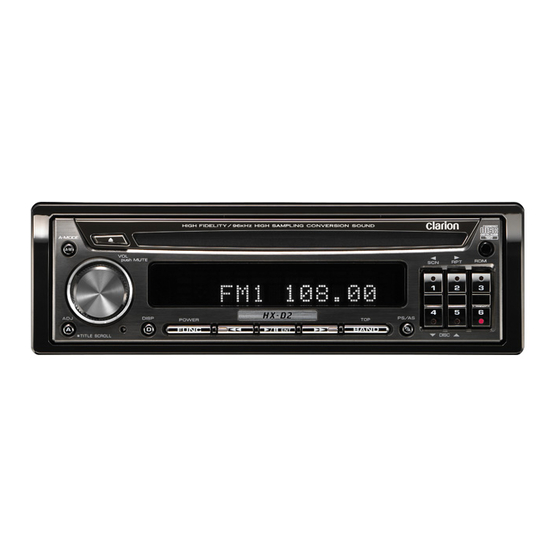 Clarion HX-D2 Installation/Wire Connection Manual