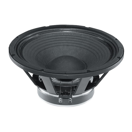 B&C Speakers Woofer 15 PZB 40 Specifications