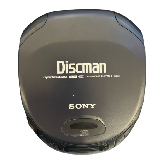 Sony Discman D-150AN Operating Instructions Manual
