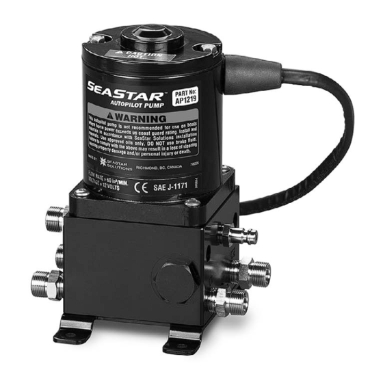 Seastar Solutions Autopilot Pump Operating Instructions Manual