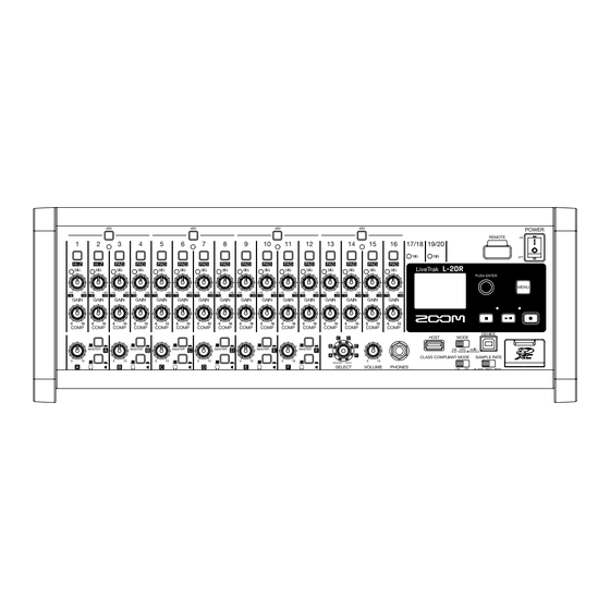 Zoom LiveTrak L-20R Quick Manual