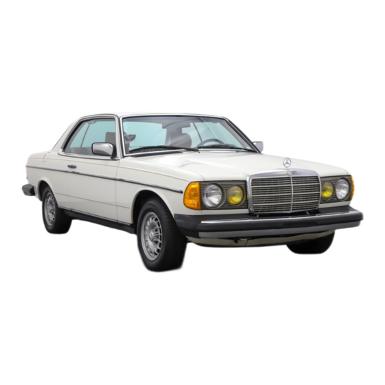 Mercedes-Benz 300 D-TURBO DIESEL 1985 Owner's Manual