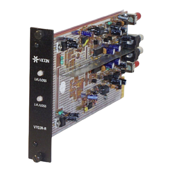 Vicon V702R-R Installation And Operation Manual
