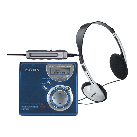 Sony Walkman MZ-NF610 Operating Instructions Manual