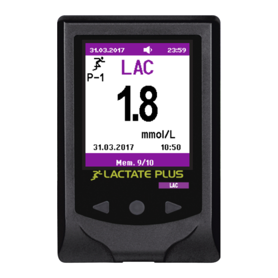 NOVA BIOMEDICAL LACTATE PLUS Instructions For Use Manual