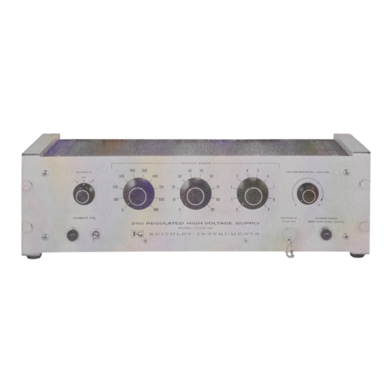 Keithley 240 Instruction Manual