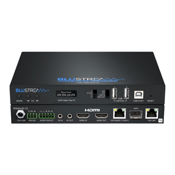 BluStream IP500UHD-TZ Quick Reference Manual