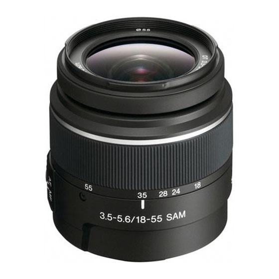 Sony DT 18-55MM F3.5-5.6 SAM Operating Instructions