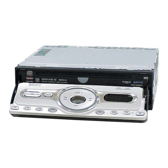 Sony CDX-M8800 Operating Instructions Manual