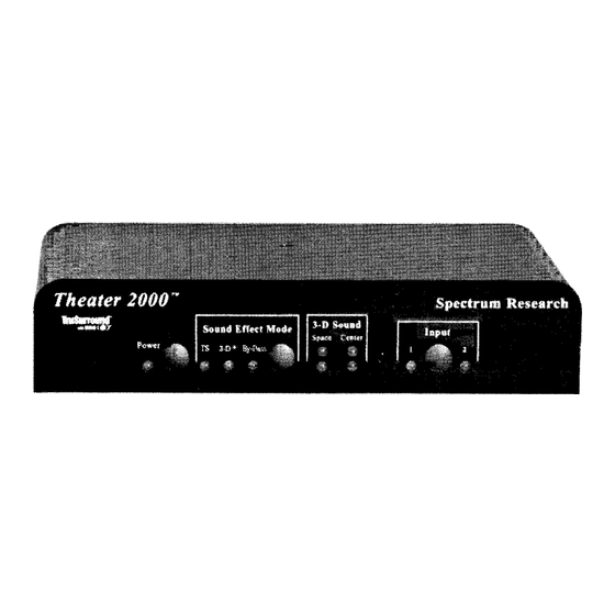 Spectrum Research Theater 2000 Owner's Manual
