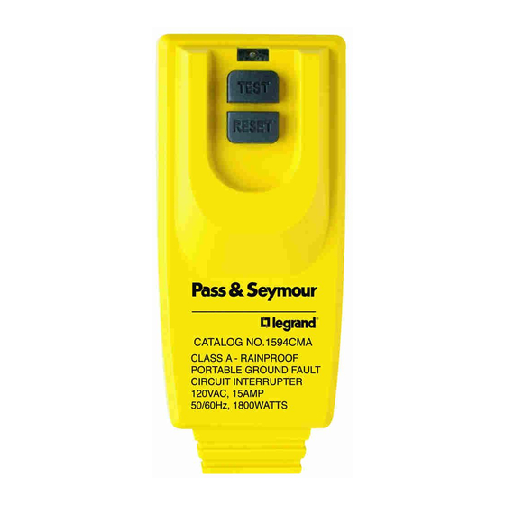 LEGRAND Pass & Seymour 1594-CMA Installation And Operating Instructions