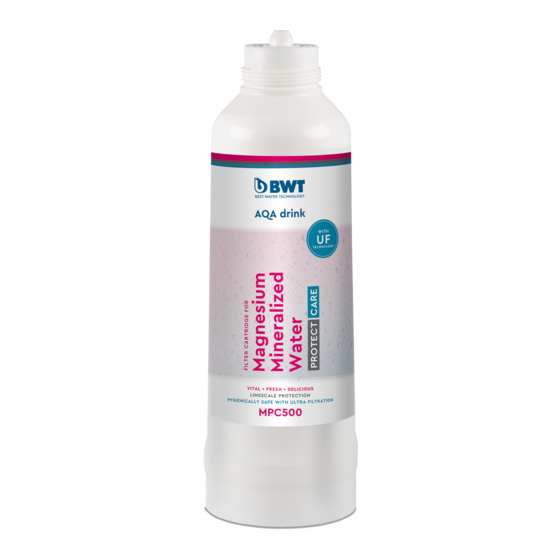 BWT Magnesium Mineralized Water Care Installation And Operating Instructions Manual