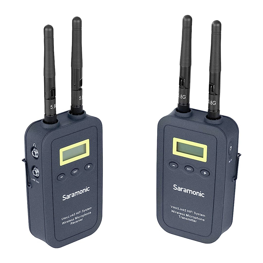 Saramonic VmicLink5 HiFi System - 5.8GHz HiFi Wireless Microphone System Manual