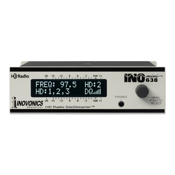 Inovonics INOmini 638 SiteStreamer Installation & User Manual