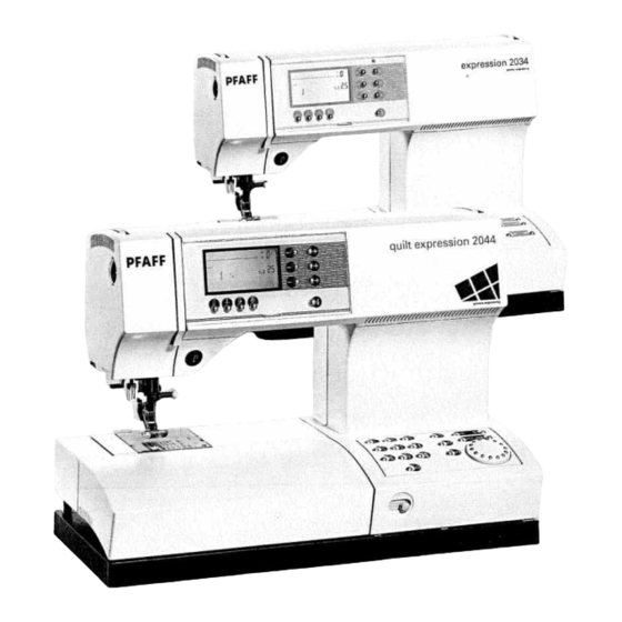 Pfaff Expression 2034 Instruction Manual