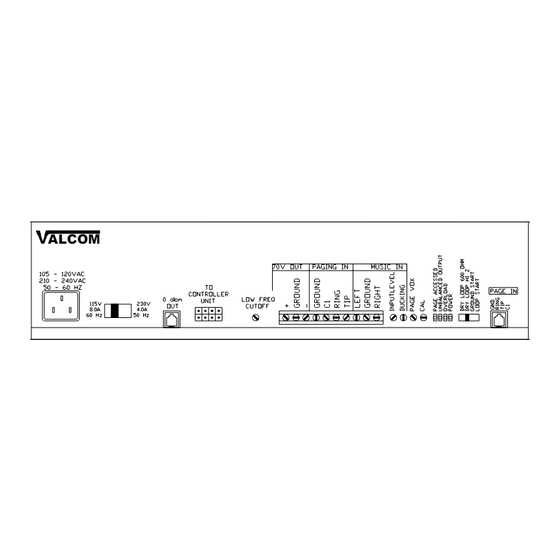 Valcom PagePac Plus AmpliCenter Series Installation And Use Manual