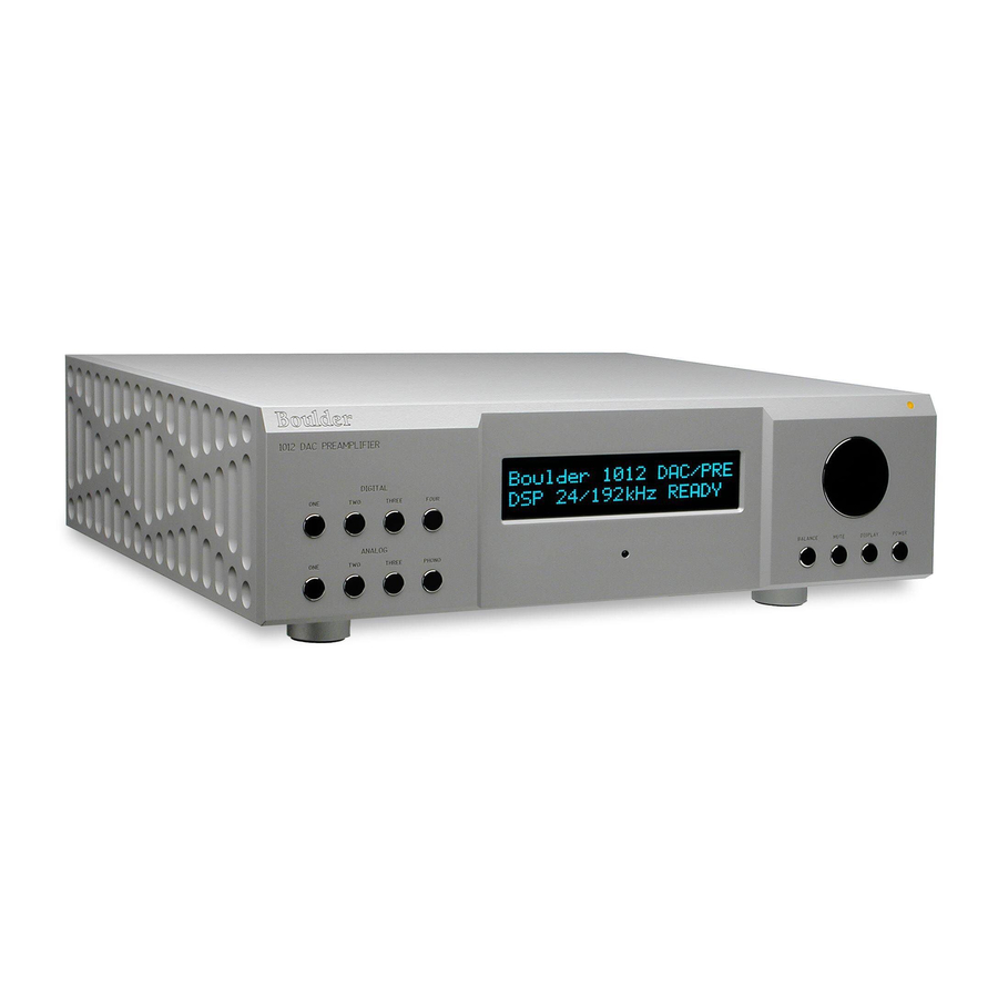 Boulder 1012 DAC Preamplifier Owner's Manual
